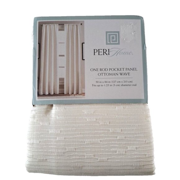 NEW Kohls Peri Home Curtain Panel Off White Ottoman Wave Textured 50x84 - Picture 1 of 5